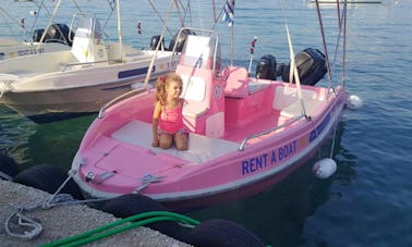 No license Dromeas Bright Pink Boat Rental In Nikiana, Greece