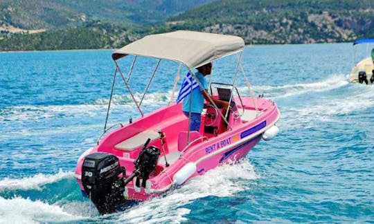 No license Dromeas Bright Pink Boat Rental In Nikiana, Greece