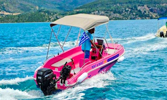 No license Dromeas Bright Pink Boat Rental In Nikiana, Greece
