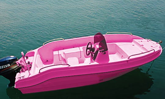 No license Dromeas Bright Pink Boat Rental In Nikiana, Greece