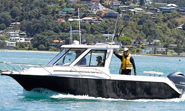 Aproveite a pesca em Tairua, Nova Zelândia, no Strikezone Cuddy Cabin de 24 pés