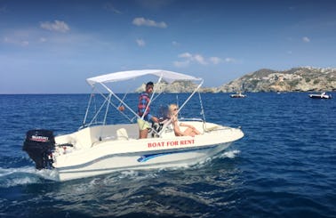 Covered Boat Rental in Agia Pelagia, Greece for up to 5