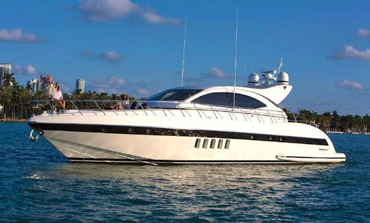 Beautiful 72 Foot Mangusta Motor Yacht Rental in Miami Beach