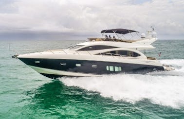 Luxurious and Sleek 70' Sunseeker Power Mega Yacht for 4 or 8 hours! Miami Beach