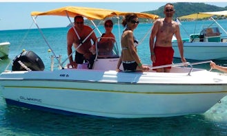 16' Olympic 490 SX Deck Boat Rental in Rodos, Greece