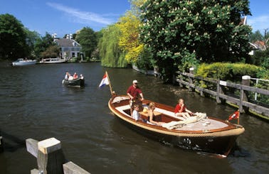 Private Tour on 22ft Semi-Open Boat in the Vecht river area, Amsterdam, Netherlands