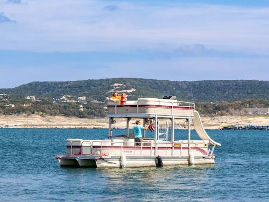 Double Decker Pontoon Party Boat on Lake Travis