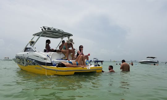 Faça um cruzeiro e festeje com estilo! Barco de esqui luxuoso de 26 pés! O preço não inclui combustível.