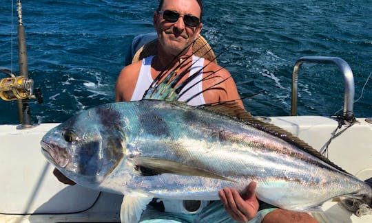 Tim caught this 65-75 lb. Rooster. His mission in coming to Costa Rica was to land this prize catch-and-release fish.