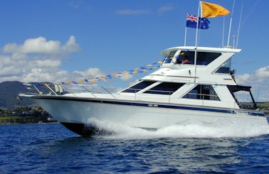 (WITH SKIPPER ONLY) 43ft 'Solamaar' Motor Yacht in Lake Taupo, New Zealand