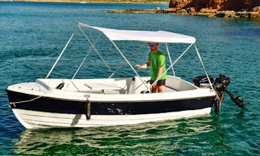 6 Person Boat Rental Center Console with Bimini Top in Lasithi, Greece
