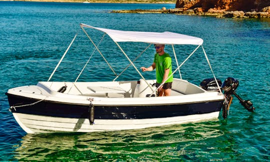 6 Person Boat Rental Center Console with Bimini Top in Lasithi, Greece