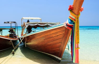 Charter an 8 Person Longtail Boat in Chang Wat, Thailand for Exploring Maikao and Jame Bond Island