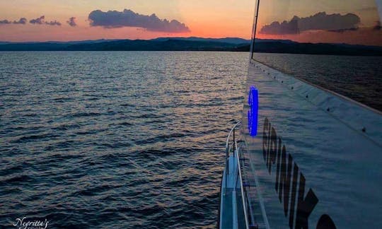Private Breathtaking Sunset on Board with Eirinikos Glassbottom in Halkidiki Greece