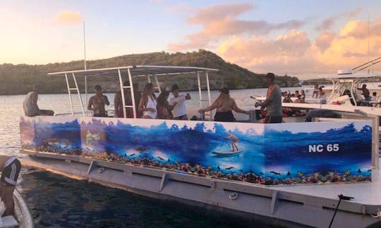 30' Party Boat Rental in Jan Thiel