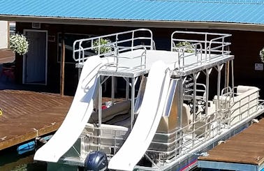 Double Deck / Double Slide Pontoon Boat at Sutton Lake, West Virigina