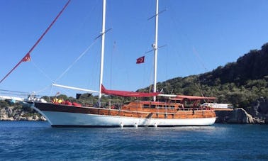 Charter a 100ft Sailing Gulet with 8 Cabins in Mugla, Turkey