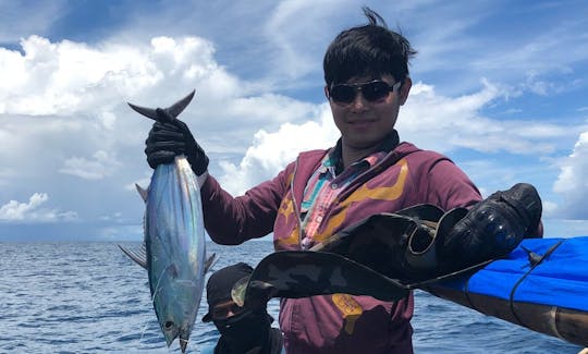 Enjoy Fishing On Jon Boat In Ngambur, Indonesia