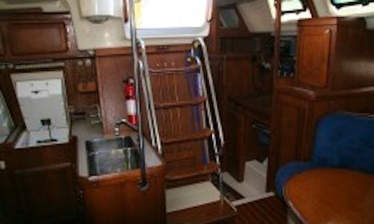 Charter this 42ft Sailboat in Edgewater, Maryland for upto 6 persons and sail on beautiful Chesapeake Bay and beat inflation.  Same prices this year as last!!