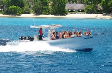 Private Boat Tour On 34ft Calypso Power Boat in Barbados