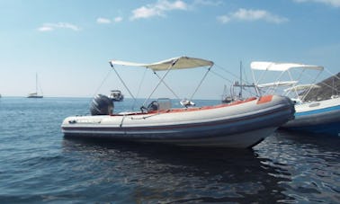 Charter 16' Gommorizzo Rigid Inflatable Boat in Stromboli (Eolie islands), Italy