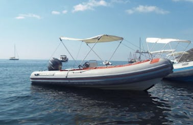 Charter 16' Gommorizzo Rigid Inflatable Boat in Stromboli (Eolie islands), Italy