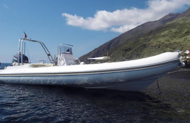 Charter 23' Nadir Rigid Inflatable Boat in Stromboli (Eolie islands), Italy