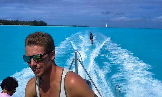 Water Skiing In Vaitape, French Polynesia