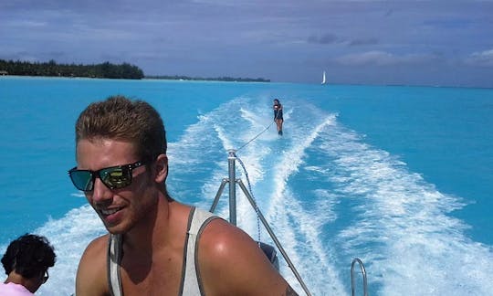 Water Skiing In Vaitape, French Polynesia