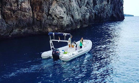 Rent Apex A20 115 hp Rigid Inflatable Boat in Sant Joan de Labritja, Spain