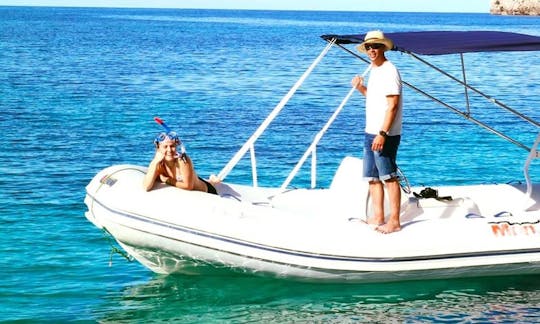 Rent Apex A20 115 hp Rigid Inflatable Boat in Sant Joan de Labritja, Spain