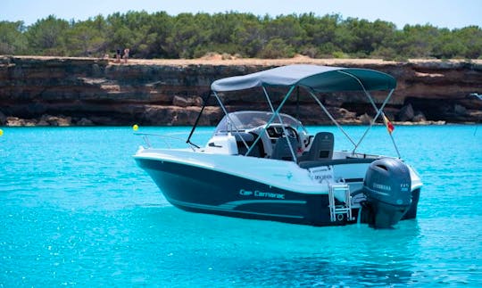 18' Jeanneau Cap Camarat 5.5 WA Deck Boat Charter in Eivissa, Spain