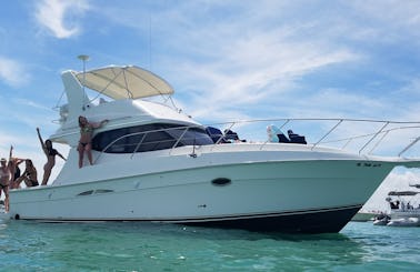 LUXURY ON THE WATER **Best Price** - 40' Yacht Rental Silverton with flybridge seating