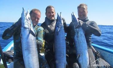 Charter de pesca y buceo en La Ventana a bordo de nuestro catamarán Pangas de 23, 26 pies o 30 pies