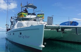 Charter 40ft Power Catamaran for Fishing, Scuba Diving & Island Hopping in Zanzibar