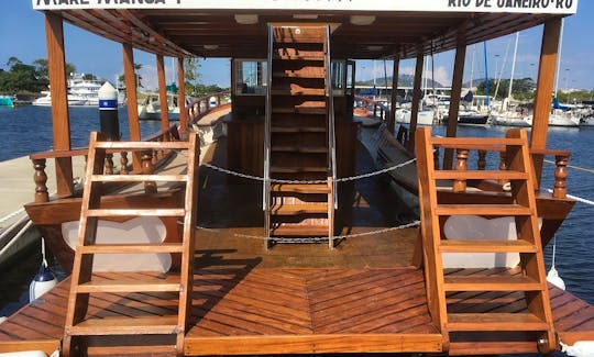 Charter a 42ft woody charming boat in Rio de Janeiro, Brazil up to 48 person