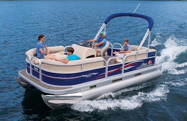 Nice Pontoon Boat Rental for Lake Athens TX or Cedar Creek Reservoir TX- Cruising, Exploring, Fishing