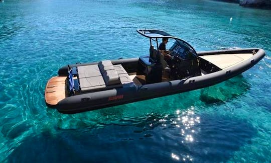 Hit the water in Mikonos, Greece with this 37' Scorpion Ribco RIB