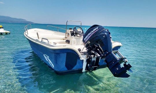 Rent a Center Console in Potokaki beach Samos island, Greece