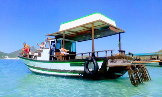 Explore the beaches of Arraial do Cabo, Brazil on this amazing Trawler Boat!