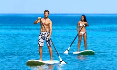 Emocionante aula de stand up paddleboarding em Sdot Yam, Israel