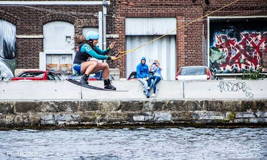 Wakeboarding in Ringsend, Ireland