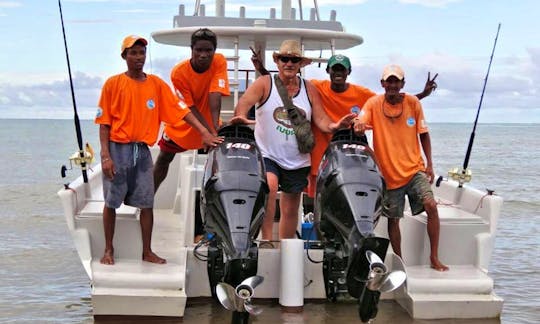 Exciting Fishing Trips on 34' Semicabinato Boat with 2 Skippers aboard in Nosy Be, Madagascar