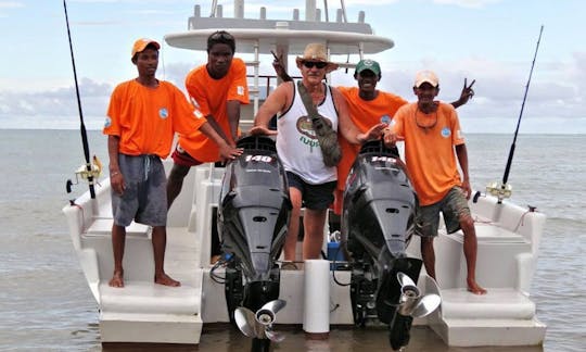 Exciting Fishing Trips on 34' Semicabinato Boat with 2 Skippers aboard in Nosy Be, Madagascar