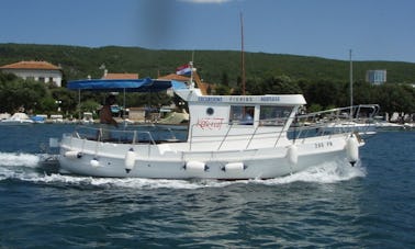 Excursions en bateau-taxi à bord d'un bateau semi-plasman de 26 pieds à Punat