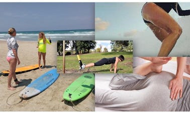 Cours de surf avec des moniteurs sympathiques et expérimentés à Giv'at Olaga