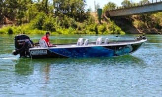 Guided Fishing on 23' Rougue Jet Chinook Boat, Sacramento River