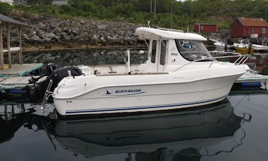 21 ft Quicksilver Pilothouse Fishing Charter for 4 People in Stonglandseidet, Norway