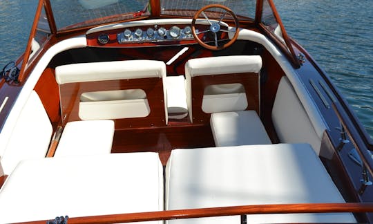 Vintage Wooden Open Limousine Boat in Menaggio