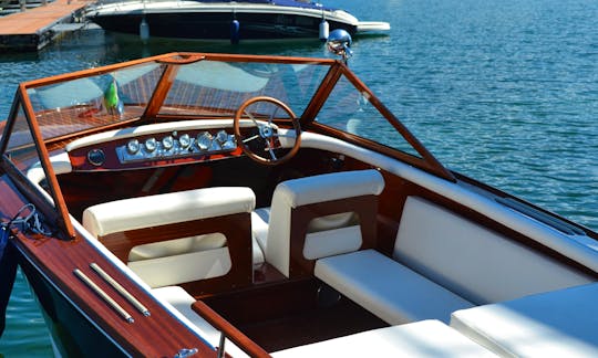 Vintage Wooden Open Limousine Boat in Menaggio